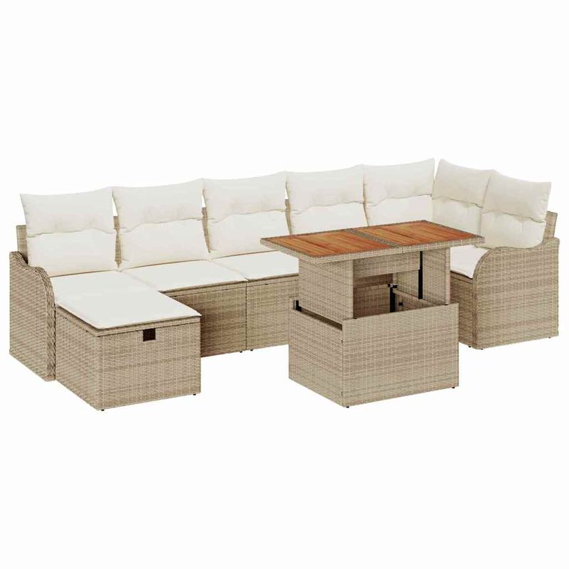 Casa si Gradina - Gradina si terasa - Mobilier exterior - Canapele si fotolii gradina - Set de canapele pentru gradina 8 pcs Bej 287.5 x 122.5 x 85 cm - Infinity.ro