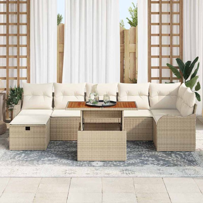 Casa si Gradina - Gradina si terasa - Mobilier exterior - Canapele si fotolii gradina - Set de canapele pentru gradina 8 pcs Bej 287.5 x 122.5 x 85 cm - Infinity.ro