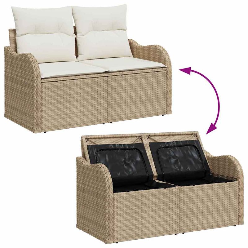 Casa si Gradina - Gradina si terasa - Mobilier exterior - Canapele si fotolii gradina - Set de canapele pentru gradina 8 pcs Bej 287.5 x 122.5 x 85 cm - Infinity.ro