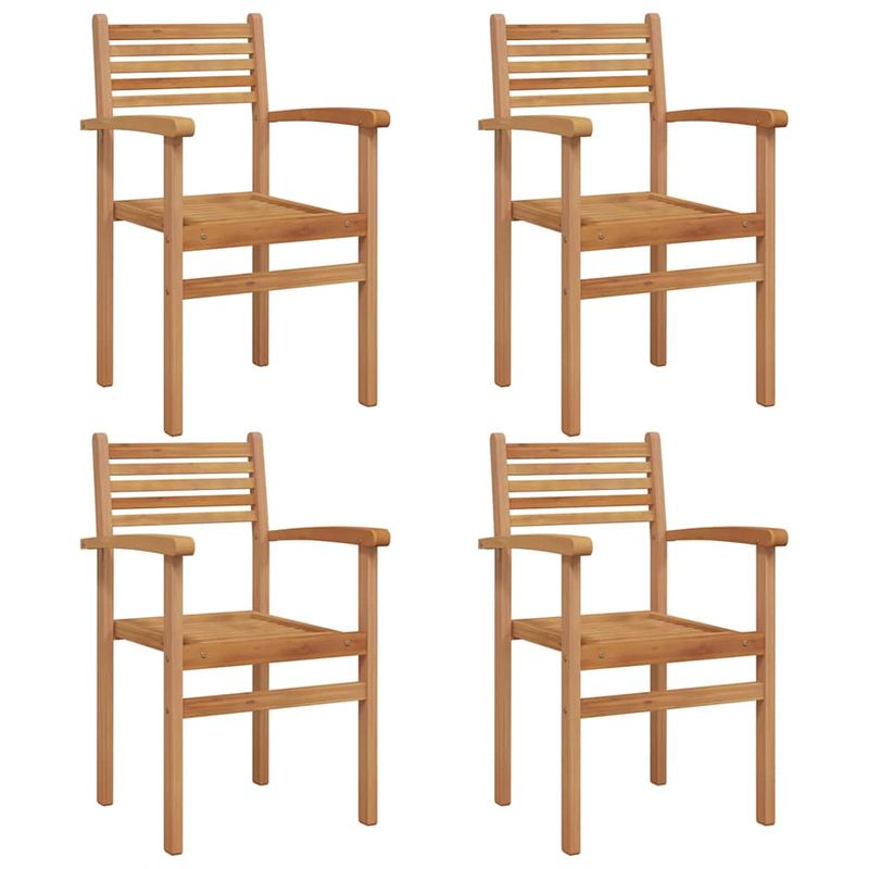 Casa si Gradina - Gradina si terasa - Mobilier exterior - Scaune si sezlonguri gradina - Scaune de gradina stivuibile 4 pcs Maro 55.5 x 55.5 x 90 cm - Infinity.ro