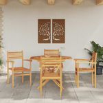 Casa si Gradina - Gradina si terasa - Mobilier exterior - Scaune si sezlonguri gradina - Scaune de gradina stivuibile 4 pcs Maro 55.5 x 55.5 x 90 cm - Infinity.ro