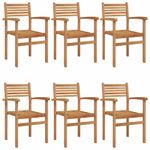 Casa si Gradina - Gradina si terasa - Mobilier exterior - Scaune si sezlonguri gradina - Scaune de gradina stivuibile 6 pcs Maro 55.5 x 55.5 x 90 cm - Infinity.ro