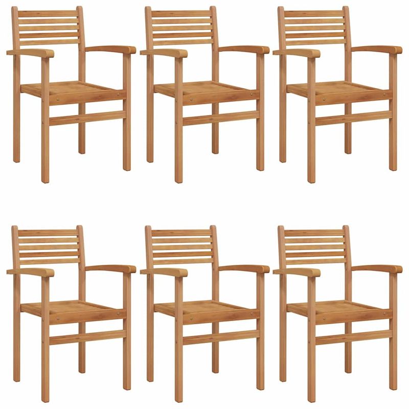 Casa si Gradina - Gradina si terasa - Mobilier exterior - Scaune si sezlonguri gradina - Scaune de gradina stivuibile 6 pcs Maro 55.5 x 55.5 x 90 cm - Infinity.ro
