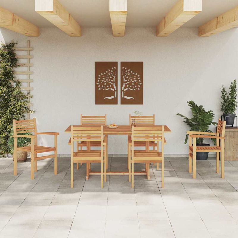 Casa si Gradina - Gradina si terasa - Mobilier exterior - Scaune si sezlonguri gradina - Scaune de gradina stivuibile 6 pcs Maro 55.5 x 55.5 x 90 cm - Infinity.ro