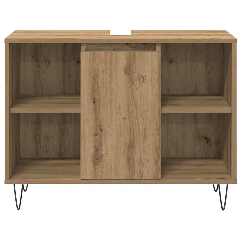 Casa si Gradina - Mobilier - Seturi de mobilier - Seturi baie - Set de Mobilier pentru Baie in Trei Piese Stejar Artizanal Lemn Prelucrat - Infinity.ro