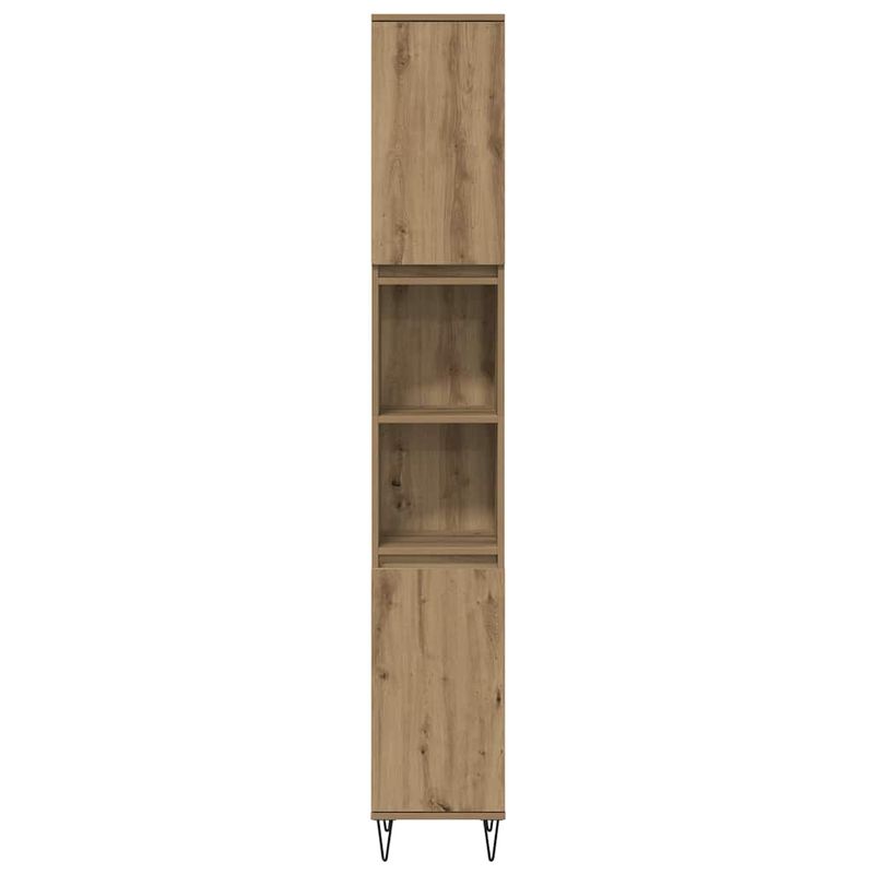 Casa si Gradina - Mobilier - Seturi de mobilier - Seturi baie - Set de Mobilier pentru Baie in Trei Piese Stejar Artizanal Lemn Prelucrat - Infinity.ro