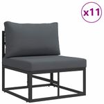 Casa si Gradina - Gradina si terasa - Mobilier exterior - Seturi mobila gradina - Set de canapele pentru gradina cu perna cu perna 13 pcs Negru Aluminiu - Infinity.ro