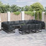 Casa si Gradina - Gradina si terasa - Mobilier exterior - Seturi mobila gradina - Set de canapele pentru gradina cu perna cu perna 13 pcs Negru Aluminiu - Infinity.ro
