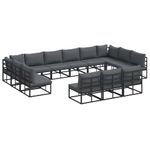 Casa si Gradina - Gradina si terasa - Mobilier exterior - Seturi mobila gradina - Set de canapele pentru gradina cu perna cu perna 13 pcs Negru Aluminiu - Infinity.ro