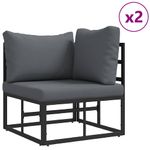 Casa si Gradina - Gradina si terasa - Mobilier exterior - Seturi mobila gradina - Set de canapele pentru gradina cu perna cu perna 13 pcs Negru Aluminiu - Infinity.ro