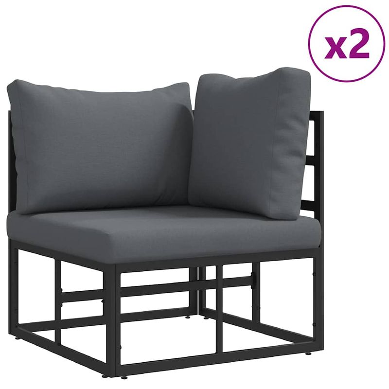 Casa si Gradina - Gradina si terasa - Mobilier exterior - Seturi mobila gradina - Set de canapele pentru gradina cu perna cu perna 13 pcs Negru Aluminiu - Infinity.ro