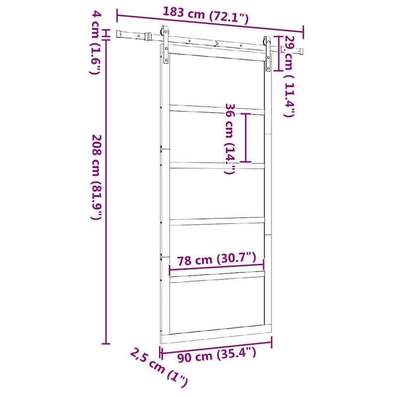 Casa si Gradina - Constructii - Usi interior, exterior si garaj - Usi interior - Usa glisanta Maro 90 x 208 cm Lemn masiv de pin - Infinity.ro