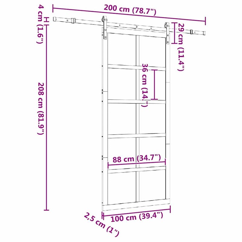 Casa si Gradina - Constructii - Usi interior, exterior si garaj - Usi garaj - Usa glisanta Maro 100 x 208 cm Lemn masiv de pin - Infinity.ro