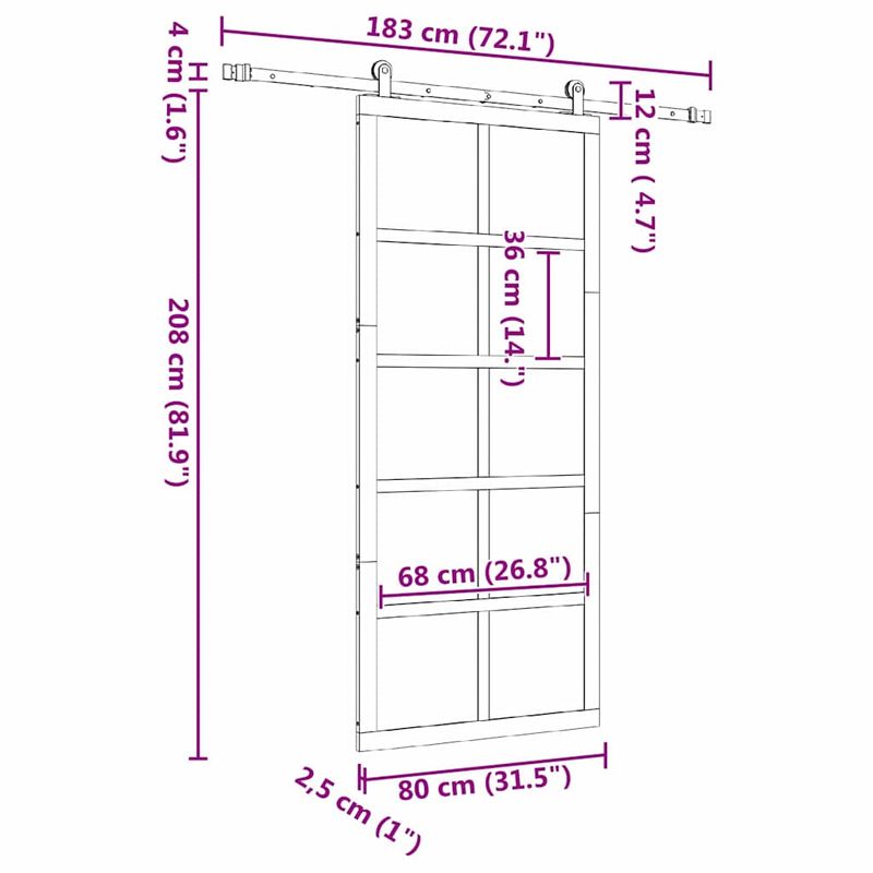 Casa si Gradina - Constructii - Usi interior, exterior si garaj - Usi interior - Usa glisanta Maro 80 x 208 cm Lemn masiv de pin - Infinity.ro
