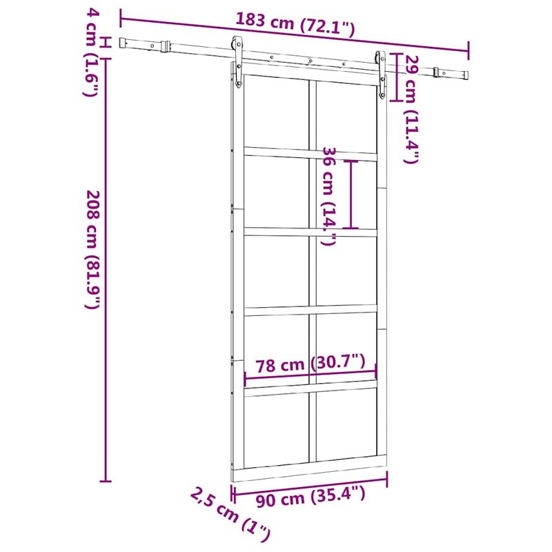 Casa si Gradina - Constructii - Usi interior, exterior si garaj - Usi interior - Usa glisanta Maro 90 x 208 cm Lemn masiv de pin - Infinity.ro