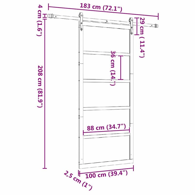Casa si Gradina - Constructii - Usi interior, exterior si garaj - Usi interior - Usa glisanta Maro 100 x 208 cm Lemn masiv de pin - Infinity.ro
