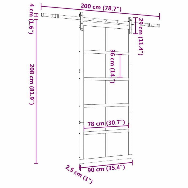 Casa si Gradina - Constructii - Usi interior, exterior si garaj - Usi interior - Usa glisanta Maro 90 x 208 cm Lemn masiv de pin - Infinity.ro