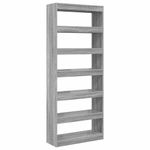 Casa si Gradina - Mobilier - Biblioteci si rafturi - Biblioteci - Biblioteca cu raft Altele sonoma gri 80 x 30 x 198 cm Lemn compozit - Infinity.ro
