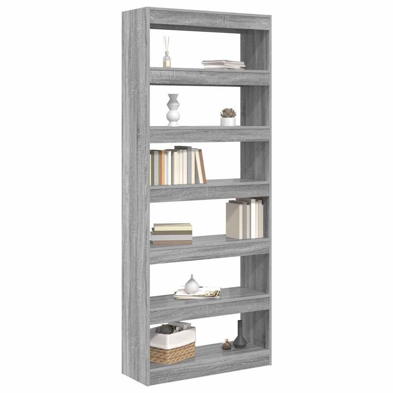 Casa si Gradina - Mobilier - Biblioteci si rafturi - Biblioteci - Biblioteca cu raft Altele sonoma gri 80 x 30 x 198 cm Lemn compozit - Infinity.ro