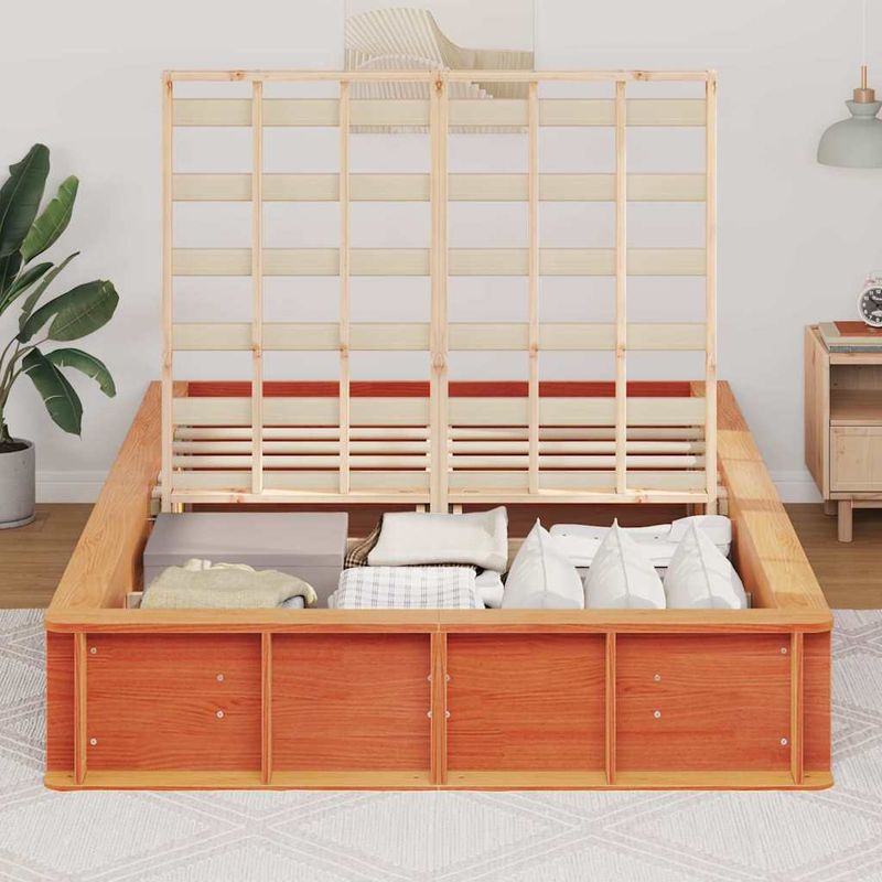 Casa si Gradina - Mobilier - Paturi si accesorii - Paturi - Cadru de pat Maro ceruit 135 x 190 cm - Infinity.ro