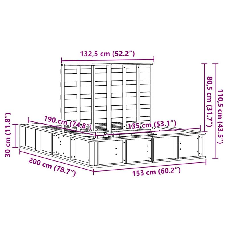 Casa si Gradina - Mobilier - Paturi si accesorii - Paturi - Cadru de pat Maro ceruit 135 x 190 cm - Infinity.ro
