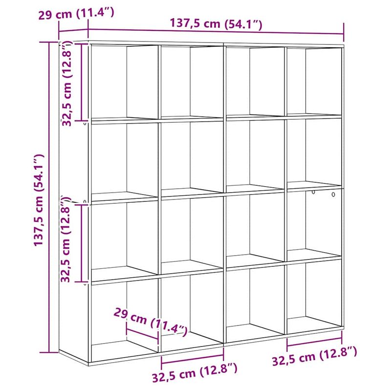 Casa si Gradina - Mobilier - Biblioteci si rafturi - Biblioteci - Dulap pentru carti Stejar negru 137.5 x 29 x 137.5 cm - Infinity.ro