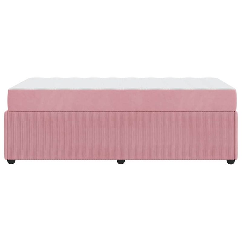 Casa si Gradina - Mobilier - Paturi si accesorii - Paturi - Cadru de pat cu saltea Altele Roz 90 x 190 cm Catifea - Infinity.ro