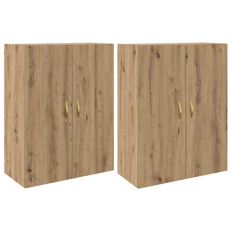 Casa si Gradina - Mobilier - Comode si corpuri - Comode - Mobilier cu Montaj pe Perete cu raft 2 pcs stejar artizanal - Infinity.ro