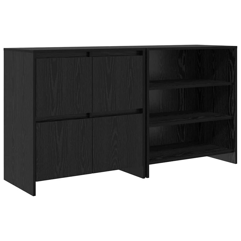Casa si Gradina - Mobilier - Comode si corpuri - Comode - Bufet cu raft cu usa 2 pcs Stejar negru 70 x 41 x 75 cm Lemn compozit - Infinity.ro