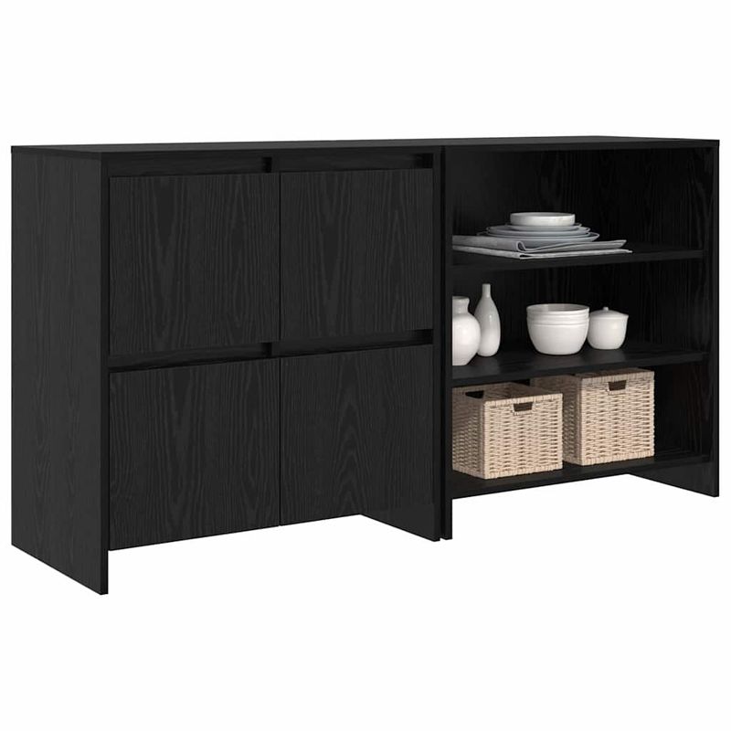 Casa si Gradina - Mobilier - Comode si corpuri - Comode - Bufet cu raft cu usa 2 pcs Stejar negru 70 x 41 x 75 cm Lemn compozit - Infinity.ro