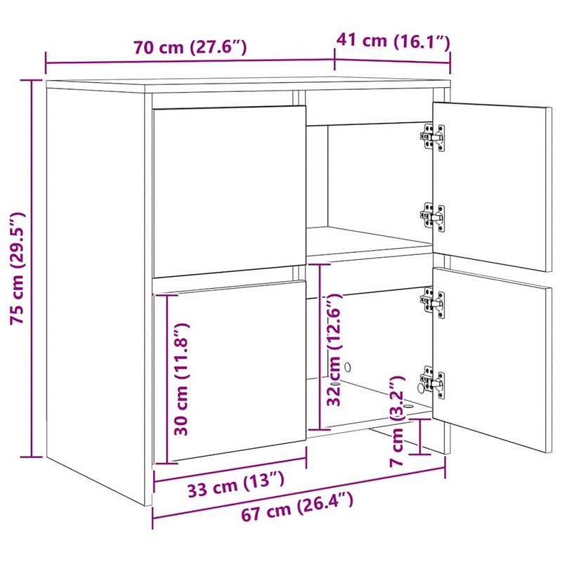 Casa si Gradina - Mobilier - Comode si corpuri - Comode - Bufet cu raft cu usa 2 pcs Stejar negru 70 x 41 x 75 cm Lemn compozit - Infinity.ro