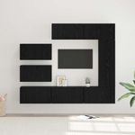 Casa si Gradina - Mobilier - Comode si corpuri - Comode - Set comoda TV cu raft Pe perete Altele 8 pcs Stejar negru 30.5 x 30 x 90 cm - Infinity.ro