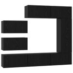 Casa si Gradina - Mobilier - Comode si corpuri - Comode - Set comoda TV cu raft Pe perete Altele 8 pcs Stejar negru 30.5 x 30 x 90 cm - Infinity.ro