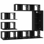 Casa si Gradina - Mobilier - Comode si corpuri - Comode - Set comoda TV cu raft Pe perete Altele 8 pcs Stejar negru 30.5 x 30 x 90 cm - Infinity.ro