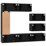 Casa si Gradina - Mobilier - Comode si corpuri - Comode - Set comoda TV cu raft Pe perete Altele 8 pcs Stejar negru 30.5 x 30 x 90 cm - Infinity.ro
