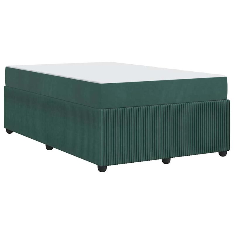 Casa si Gradina - Mobilier - Paturi si accesorii - Paturi - Cadru de pat cu saltea Altele Verde inchis 120 x 200 cm Catifea - Infinity.ro