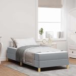 Casa si Gradina - Mobilier - Paturi si accesorii - Paturi - Pat cu arcuri Taupe, Maro 80 x 200 cm Tesatura, Lemn Ingineresc - Infinity.ro