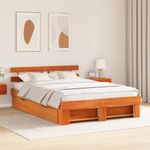 Casa si Gradina - Mobilier - Paturi si accesorii - Paturi - Cadru de pat Maro ceruit 140 x 200 cm Lemn de brad solid - Infinity.ro