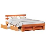 Casa si Gradina - Mobilier - Paturi si accesorii - Paturi - Cadru de pat Maro ceruit 140 x 200 cm Lemn de brad solid - Infinity.ro