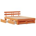 Casa si Gradina - Mobilier - Paturi si accesorii - Paturi - Cadru de pat Maro ceruit 140 x 200 cm Lemn de brad solid - Infinity.ro