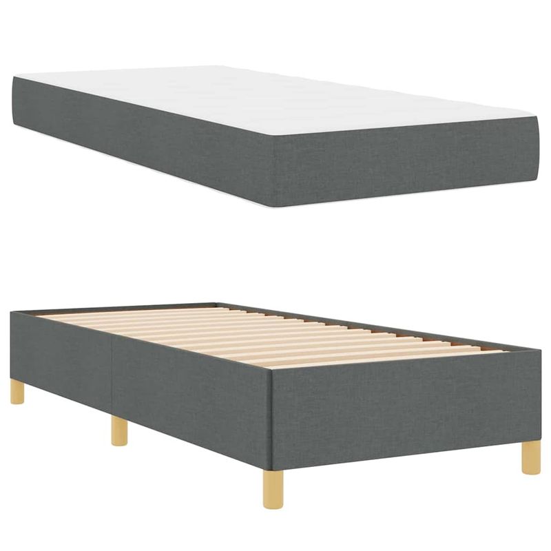 Casa si Gradina - Mobilier - Paturi si accesorii - Paturi - Pat cu arcuri Altele Gri inchis si Maro si Alb si Gri inchis - Infinity.ro