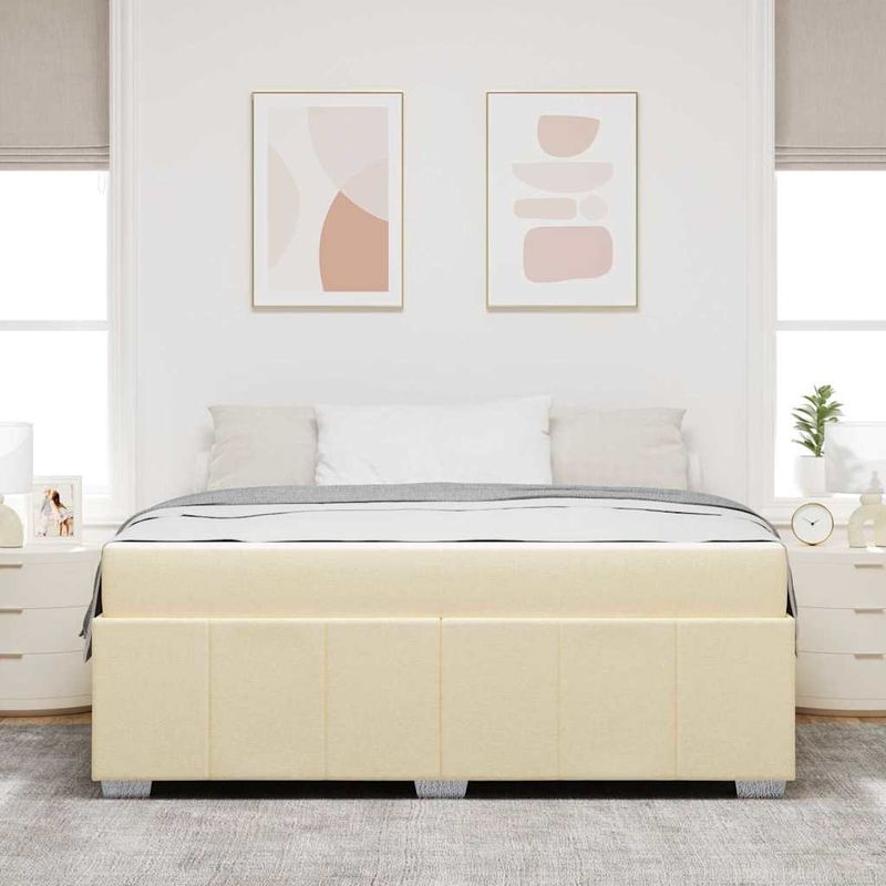 Casa si Gradina - Mobilier - Paturi si accesorii - Paturi - Cadru de pat Crem 180 x 200 cm tesatura - Infinity.ro