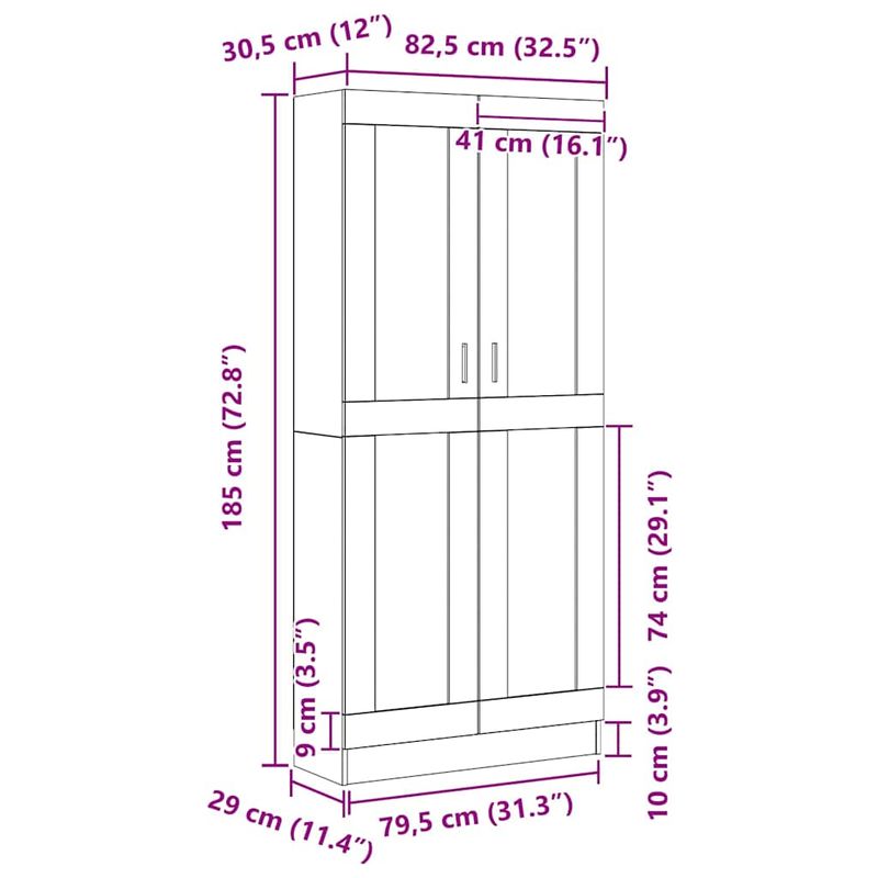 Casa si Gradina - Mobilier - Biblioteci si rafturi - Biblioteci - Dulap pentru carti Stejar negru 82.5 x 30.5 x 185 cm - Infinity.ro