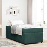 Casa si Gradina - Mobilier - Paturi si accesorii - Paturi - Cadru de pat cu saltea Altele Verde inchis 90 x 200 cm Catifea - Infinity.ro