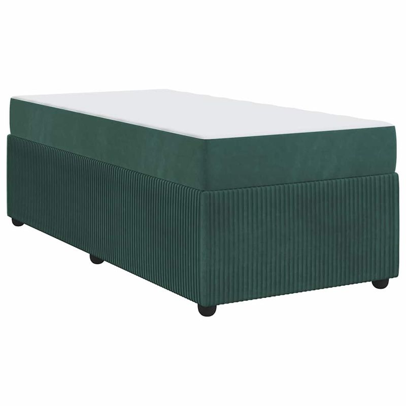 Casa si Gradina - Mobilier - Paturi si accesorii - Paturi - Cadru de pat cu saltea Altele Verde inchis 90 x 200 cm Catifea - Infinity.ro