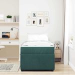Casa si Gradina - Mobilier - Paturi si accesorii - Paturi - Cadru de pat cu saltea Altele Verde inchis 90 x 200 cm Catifea - Infinity.ro