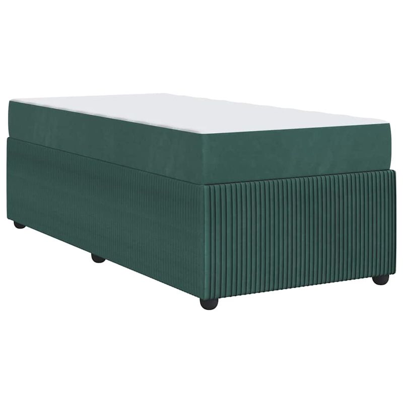 Casa si Gradina - Mobilier - Paturi si accesorii - Paturi - Cadru de pat cu saltea Altele Verde inchis 90 x 200 cm Catifea - Infinity.ro