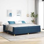 Casa si Gradina - Mobilier - Paturi si accesorii - Paturi - Pat cu arcuri Albastru si Albastru inchis si Alb 200 x 200 cm - Infinity.ro