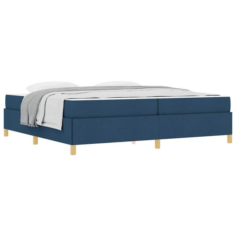 Casa si Gradina - Mobilier - Paturi si accesorii - Paturi - Pat cu arcuri Albastru si Albastru inchis si Alb 200 x 200 cm - Infinity.ro