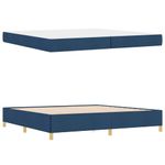 Casa si Gradina - Mobilier - Paturi si accesorii - Paturi - Pat cu arcuri Albastru si Albastru inchis si Alb 200 x 200 cm - Infinity.ro